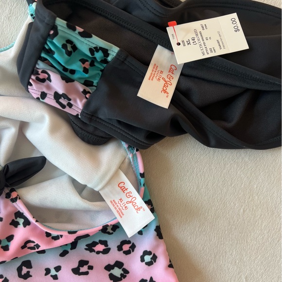 Cat & Jack Swim Magical Animal Ombre Bow Back Tankini Set Girls XL - Picture 10 of 12